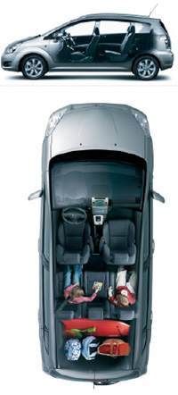 Пятиместная конфигурация Toyota Corolla Verso